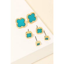 Load image into Gallery viewer, Mini Clover Stud Earrings Set: GDBLK