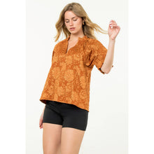 Load image into Gallery viewer, Short Sleeve Textured Top: TEAL