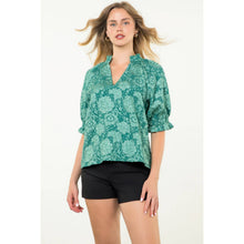 Load image into Gallery viewer, Short Sleeve Textured Top: TEAL