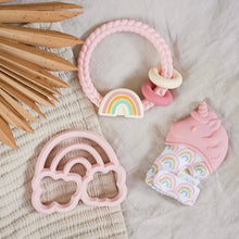 Load image into Gallery viewer, Ritzy Rattle™ Silicone Teether Rattles: Highland Cow