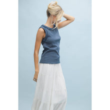 Load image into Gallery viewer, STRIPED RAW EDGE DETAIL TANK