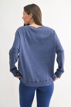 Load image into Gallery viewer, Waffle Ribbed Roundneck Pullover: NEW ORCHID