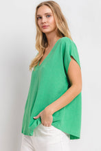 Load image into Gallery viewer, Solid Linen V-neck Short Sleeve Top