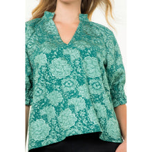 Load image into Gallery viewer, Short Sleeve Textured Top: TEAL