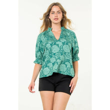 Load image into Gallery viewer, Short Sleeve Textured Top: TEAL