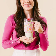 Load image into Gallery viewer, 20 oz Lifestyle Flip Straw Tumbler-Secret Garden Pink