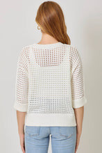 Load image into Gallery viewer, Open Stitch High Low Sweater: Powder Blue