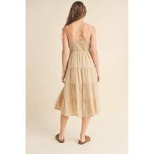 Load image into Gallery viewer, BUTTON-UP TIERED MIDI DRESS