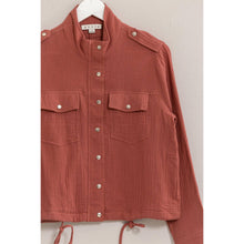 Load image into Gallery viewer, Double Gauze Jacket With Drawstring Hem: TERRACOTTA