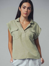 Load image into Gallery viewer, Western-Inspired Tencel Top: LT BLUE