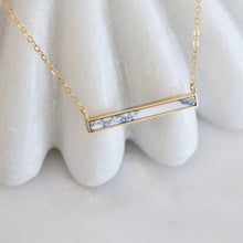 Load image into Gallery viewer, Turquoise, White Turquoise Bar Necklace: White Turquoise Gold Filled / 18 inches