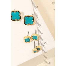 Load image into Gallery viewer, Mini Clover Stud Earrings Set: GDBLK