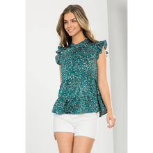 Load image into Gallery viewer, Print Tiered Flutter Sleeve Top