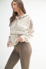 Load image into Gallery viewer, Drift Burnout Fleece Snap Hoodie: NATURAL