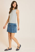 Load image into Gallery viewer, STRIPED RAW EDGE DETAIL TANK