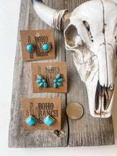 Load image into Gallery viewer, Western Turquoise Stud Earrings: