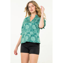 Load image into Gallery viewer, Short Sleeve Textured Top: TEAL
