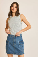 Load image into Gallery viewer, STRIPED RAW EDGE DETAIL TANK