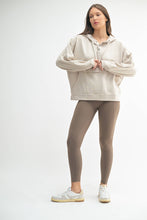 Load image into Gallery viewer, Drift Burnout Fleece Snap Hoodie: NATURAL