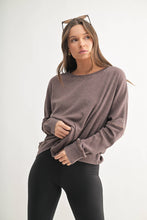 Load image into Gallery viewer, Waffle Ribbed Roundneck Pullover: NEW ORCHID