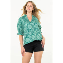 Load image into Gallery viewer, Short Sleeve Textured Top: TEAL