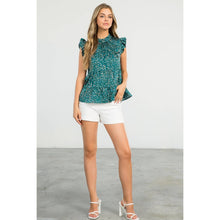 Load image into Gallery viewer, Print Tiered Flutter Sleeve Top