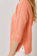 Load image into Gallery viewer, Open Stitch High Low Sweater: Powder Blue