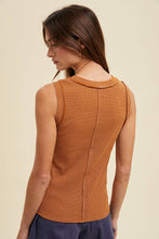 Load image into Gallery viewer, STRIPED RAW EDGE DETAIL TANK