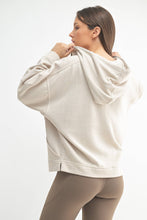 Load image into Gallery viewer, Drift Burnout Fleece Snap Hoodie: NATURAL