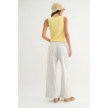 Load image into Gallery viewer, STRIPED STRAIGHT PANTS WITH DRAWSTRING MOCHA/WHITE