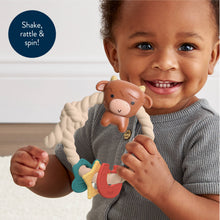 Load image into Gallery viewer, Ritzy Rattle™ Silicone Teether Rattles: Highland Cow