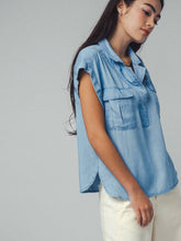 Load image into Gallery viewer, Western-Inspired Tencel Top: LT BLUE