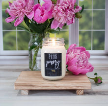 Load image into Gallery viewer, 13 oz Mason Jar Candle: Pink Peony