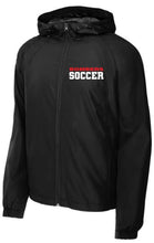 Load image into Gallery viewer, Girls Soccer Hooded Raglan Jacket with embroidered logo