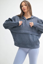 Load image into Gallery viewer, Drift Burnout Fleece Snap Hoodie: NATURAL