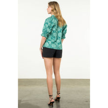 Load image into Gallery viewer, Short Sleeve Textured Top: TEAL