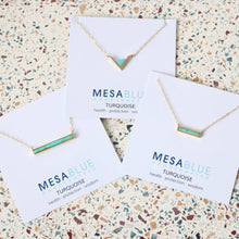 Load image into Gallery viewer, Turquoise, White Turquoise Bar Necklace: Turquoise Gold Filled / 18 inches