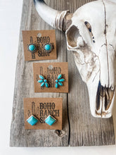 Load image into Gallery viewer, Western Turquoise Stud Earrings: