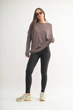 Load image into Gallery viewer, Waffle Ribbed Roundneck Pullover: NEW ORCHID
