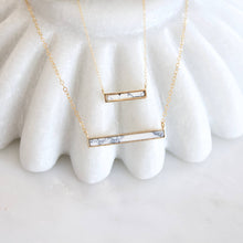 Load image into Gallery viewer, Turquoise, White Turquoise Bar Necklace: Turquoise Gold Filled / 18 inches