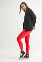 Load image into Gallery viewer, Cotton Blend Mineral Wash Shacket: OLIVE