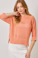 Load image into Gallery viewer, Open Stitch High Low Sweater: Powder Blue