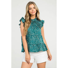 Load image into Gallery viewer, Print Tiered Flutter Sleeve Top