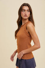 Load image into Gallery viewer, STRIPED RAW EDGE DETAIL TANK