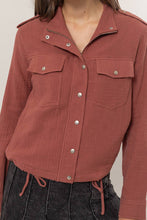 Load image into Gallery viewer, Double Gauze Jacket With Drawstring Hem: TERRACOTTA