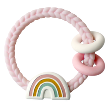 Load image into Gallery viewer, Ritzy Rattle™ Silicone Teether Rattles: Highland Cow