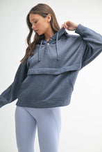 Load image into Gallery viewer, Drift Burnout Fleece Snap Hoodie: NATURAL