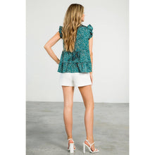 Load image into Gallery viewer, Print Tiered Flutter Sleeve Top