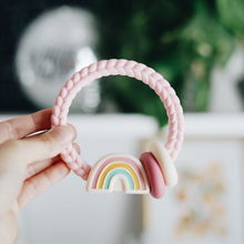 Load image into Gallery viewer, Ritzy Rattle™ Silicone Teether Rattles: Highland Cow