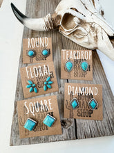 Load image into Gallery viewer, Western Turquoise Stud Earrings: